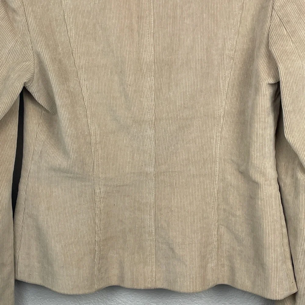 Jenne Maac Corduroy Jacket Womens M/8 Tan Button Closure Lined‎ Vintage USA Y2K